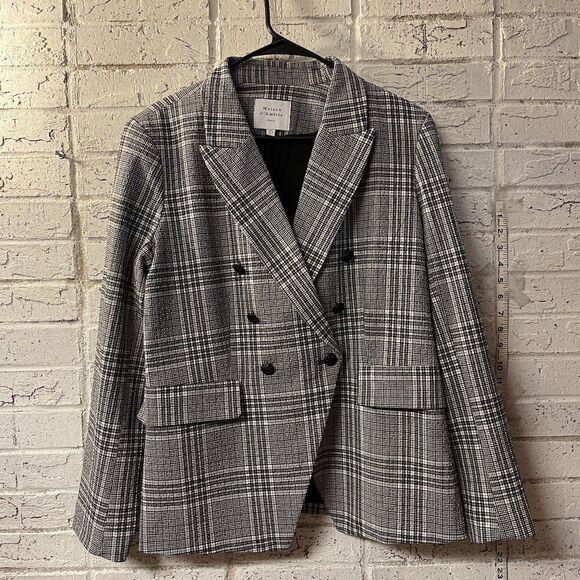 Maison d'Amelie Jackets & Blazers - Maison d'Amelie Paris Gingham Black White Plaid Blazer Large
